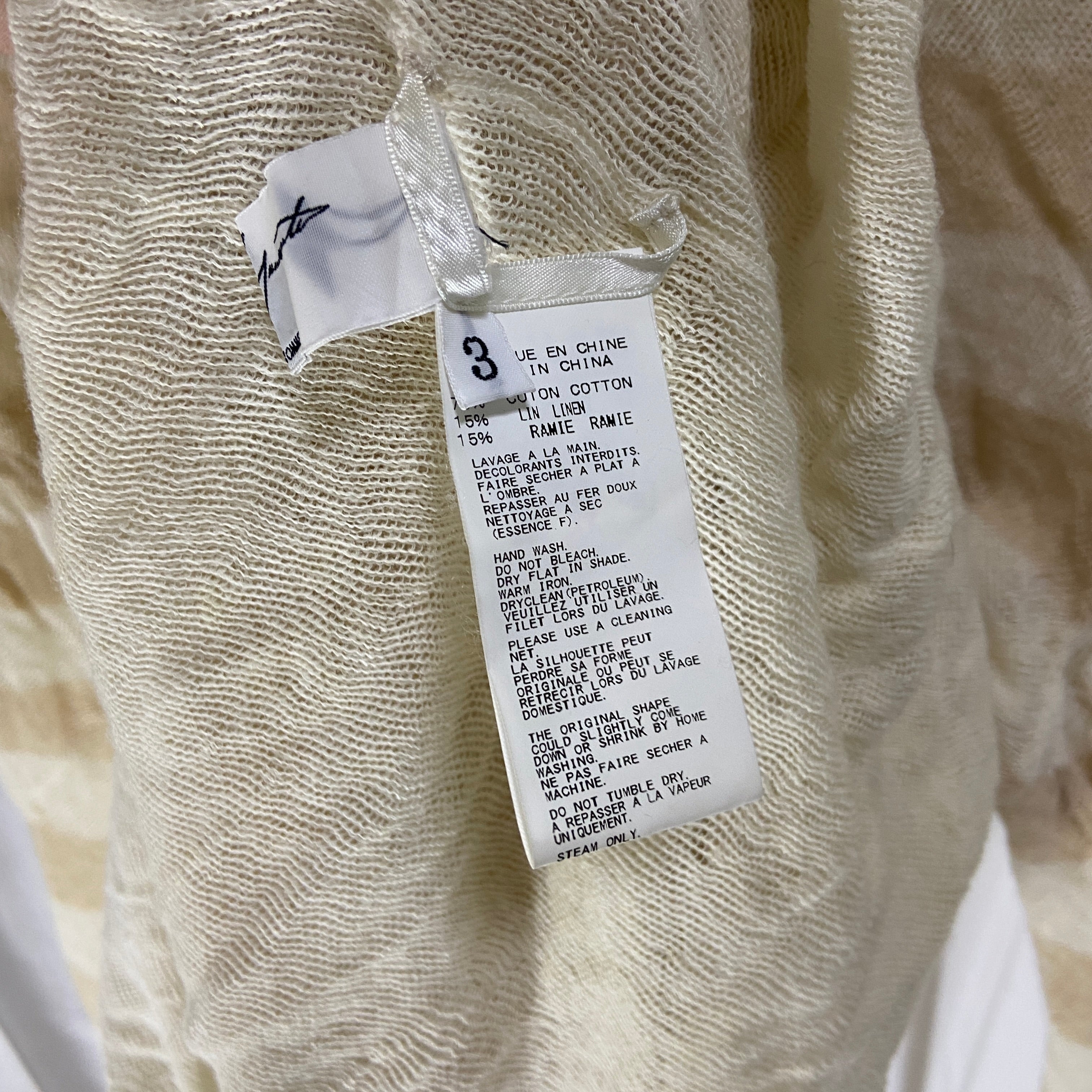 Yohji Yamamoto cream double layer knit 3 - 9