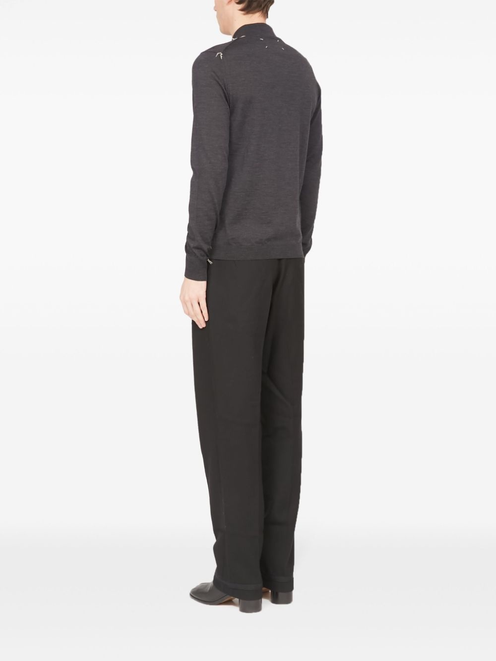 wool polo jumper - 5