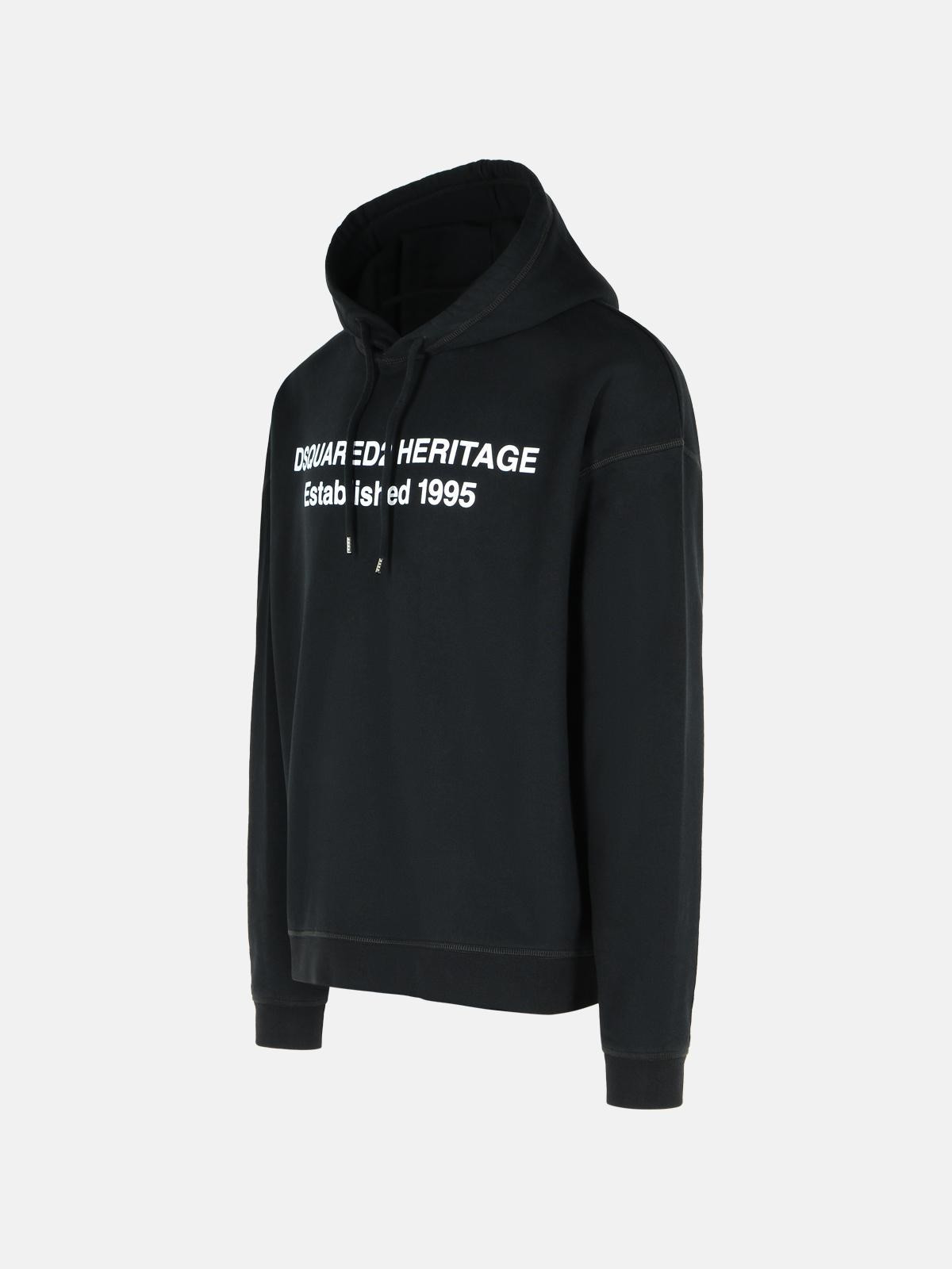 BLACK COTTON SWEATSHIRT - 2
