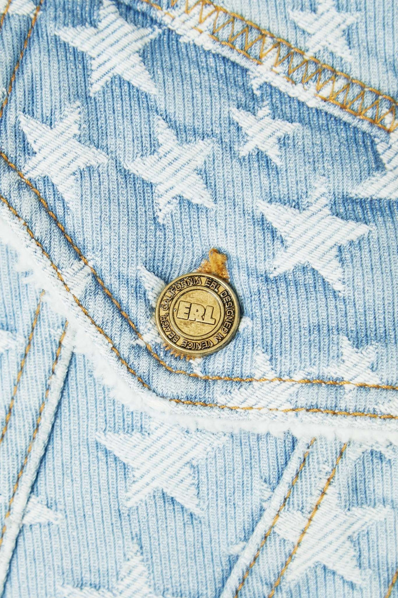 Fleece-trimmed denim-jacquard jacket 6