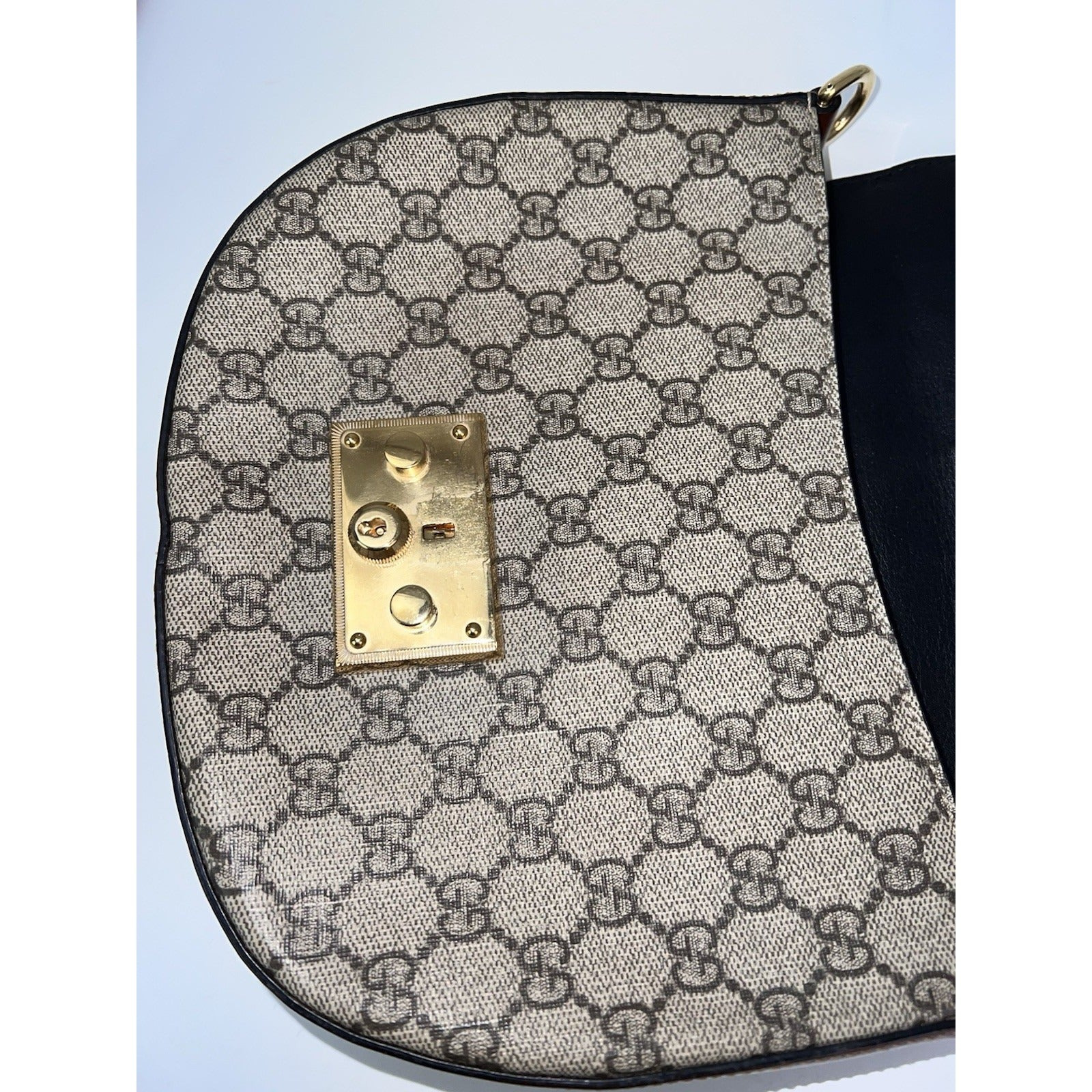 Gucci GG Supreme Web Padlock Black Messenger Shoulder Bag - 10