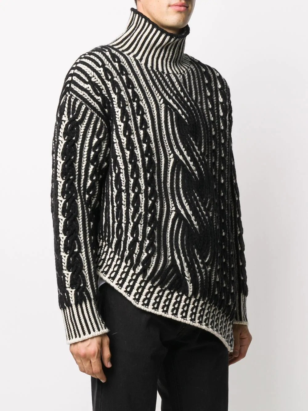 zip-detail cable-knit jumper - 3