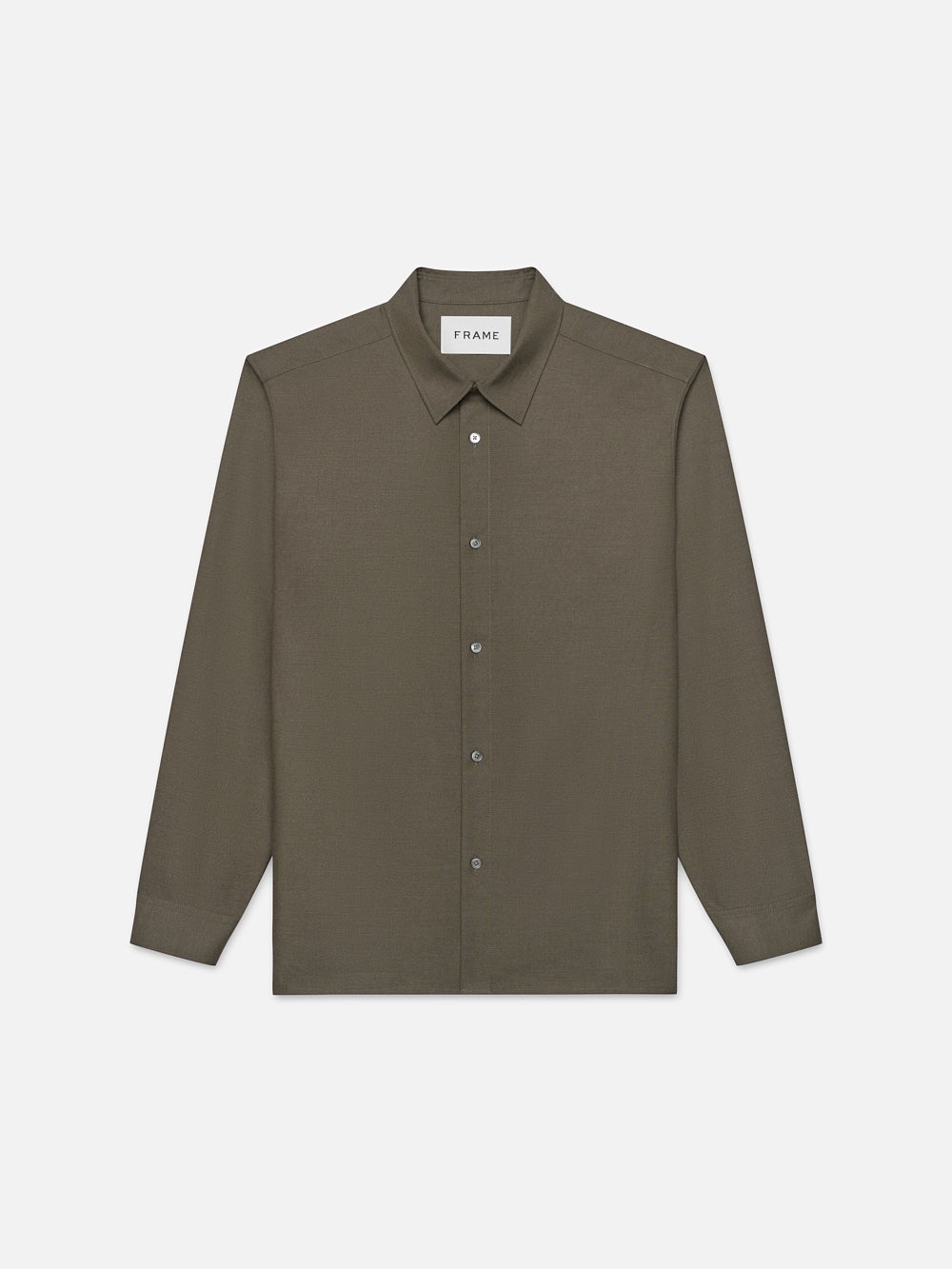 Brushed Flannel Shirt in Dark Olive - 1