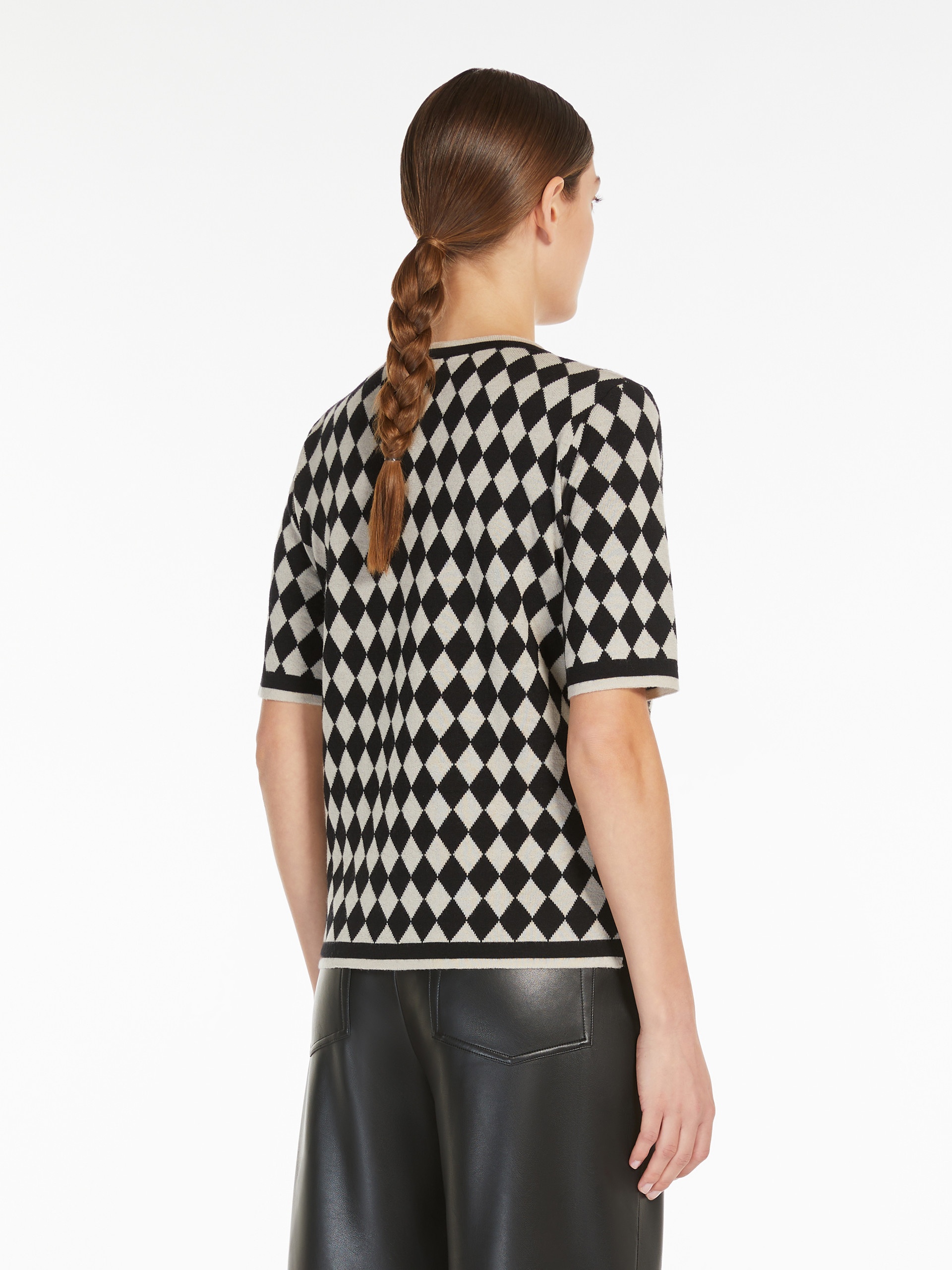 MAX MARA★W'S HIGHER JUCQUARD T - HIGHER 007 113686 Jacquard jersey dress, white blue | 