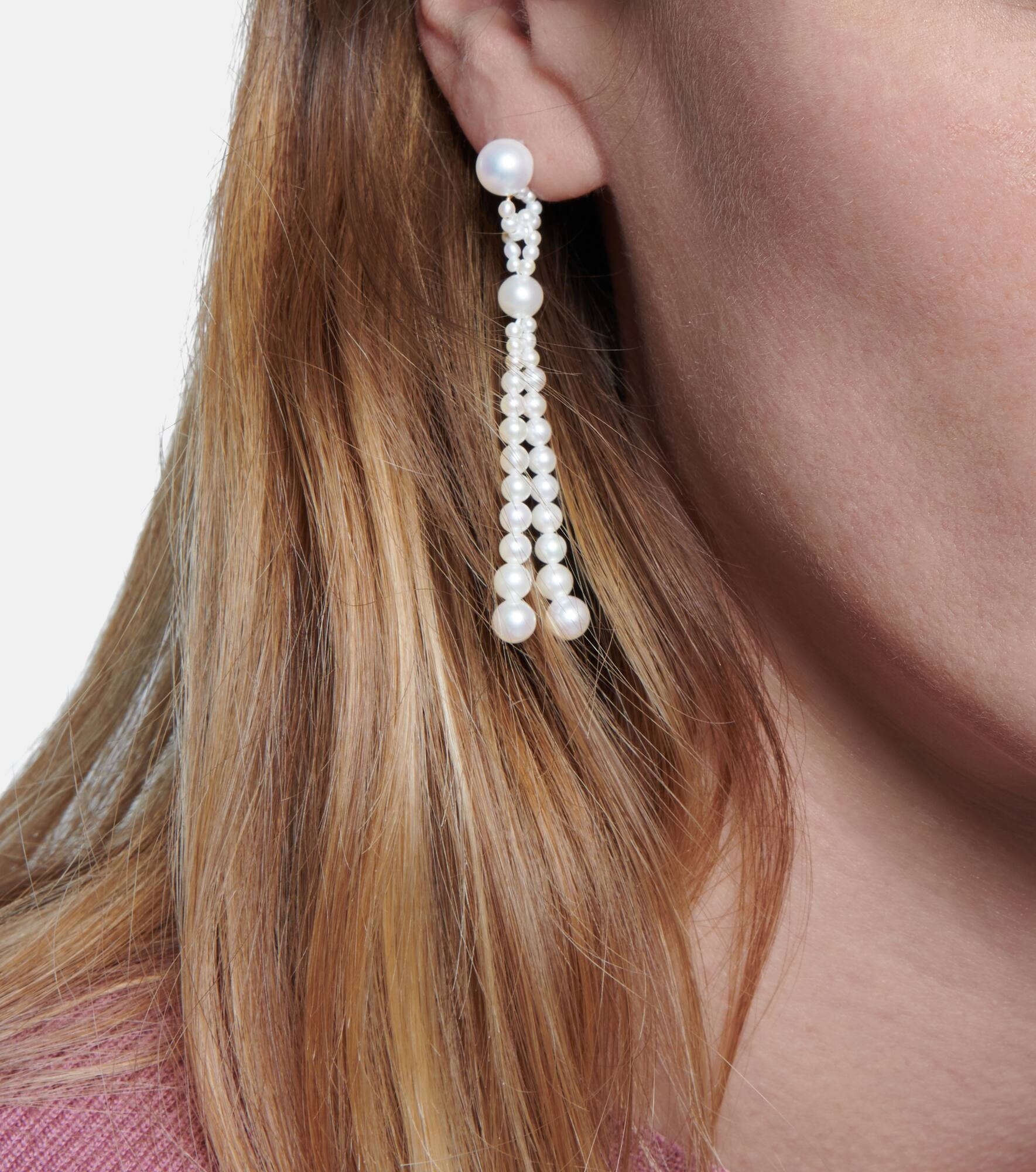 Opera 14kt gold earrings with freshwater pearls - 3