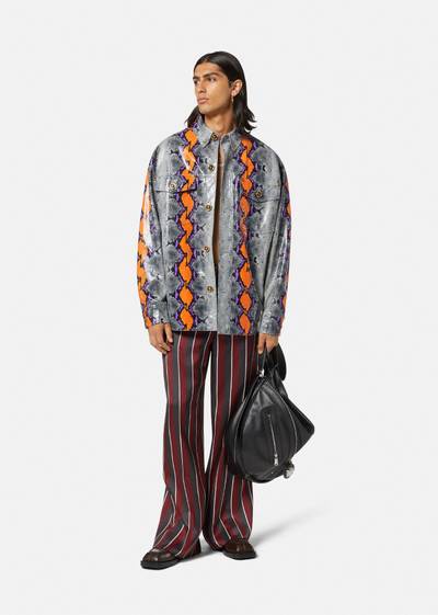 VERSACE Python Print Overshirt Jacket outlook