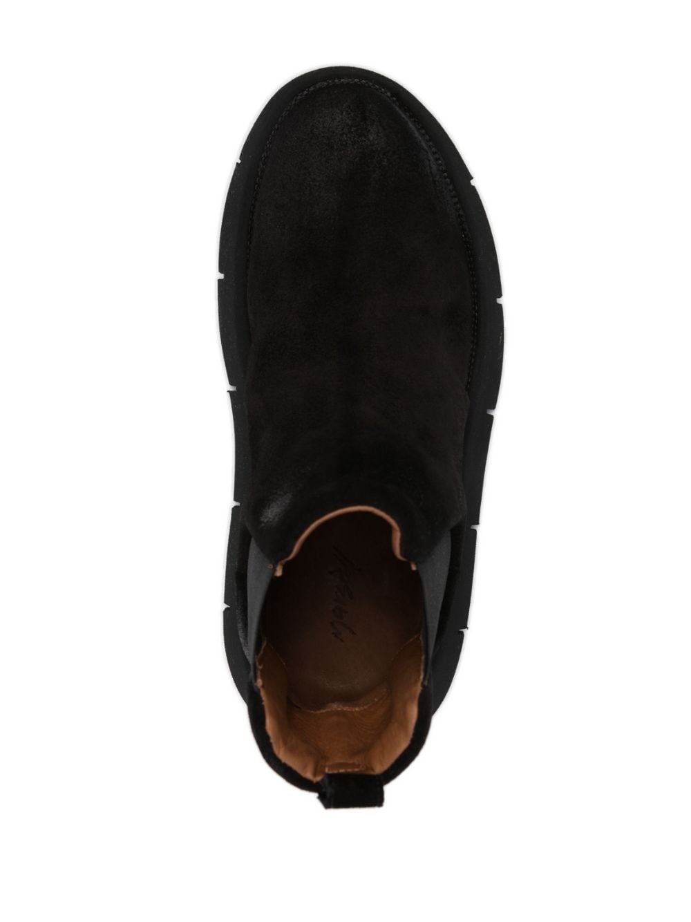 suede round-toe slip-on boots - 4