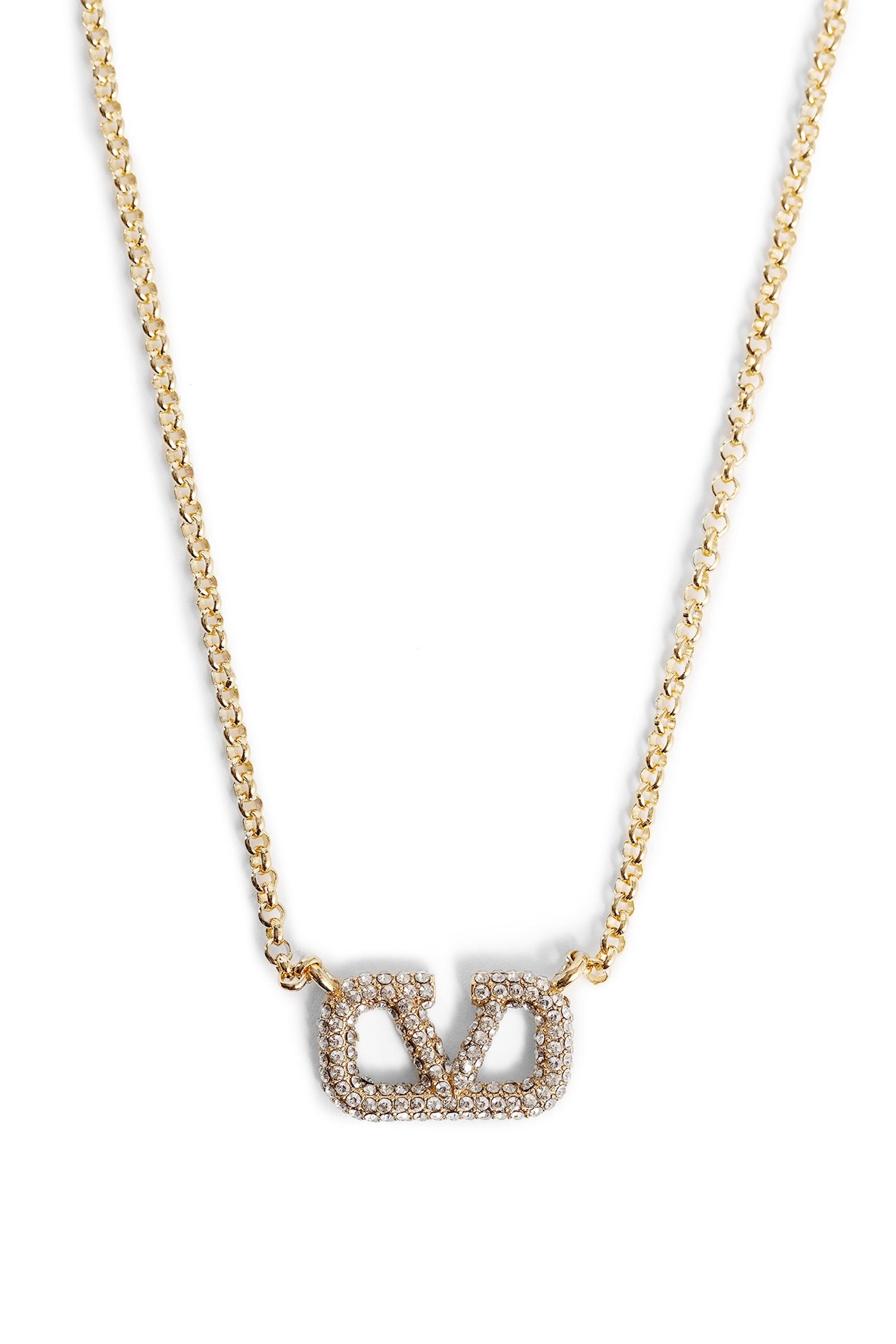 ネックレス・ペンダント VALENTINO NECKLACE | MINI VLOGO SIGNATURE | LLO/STRASS Valentino Garavani Mini VLogo Signature Necklace In Metal