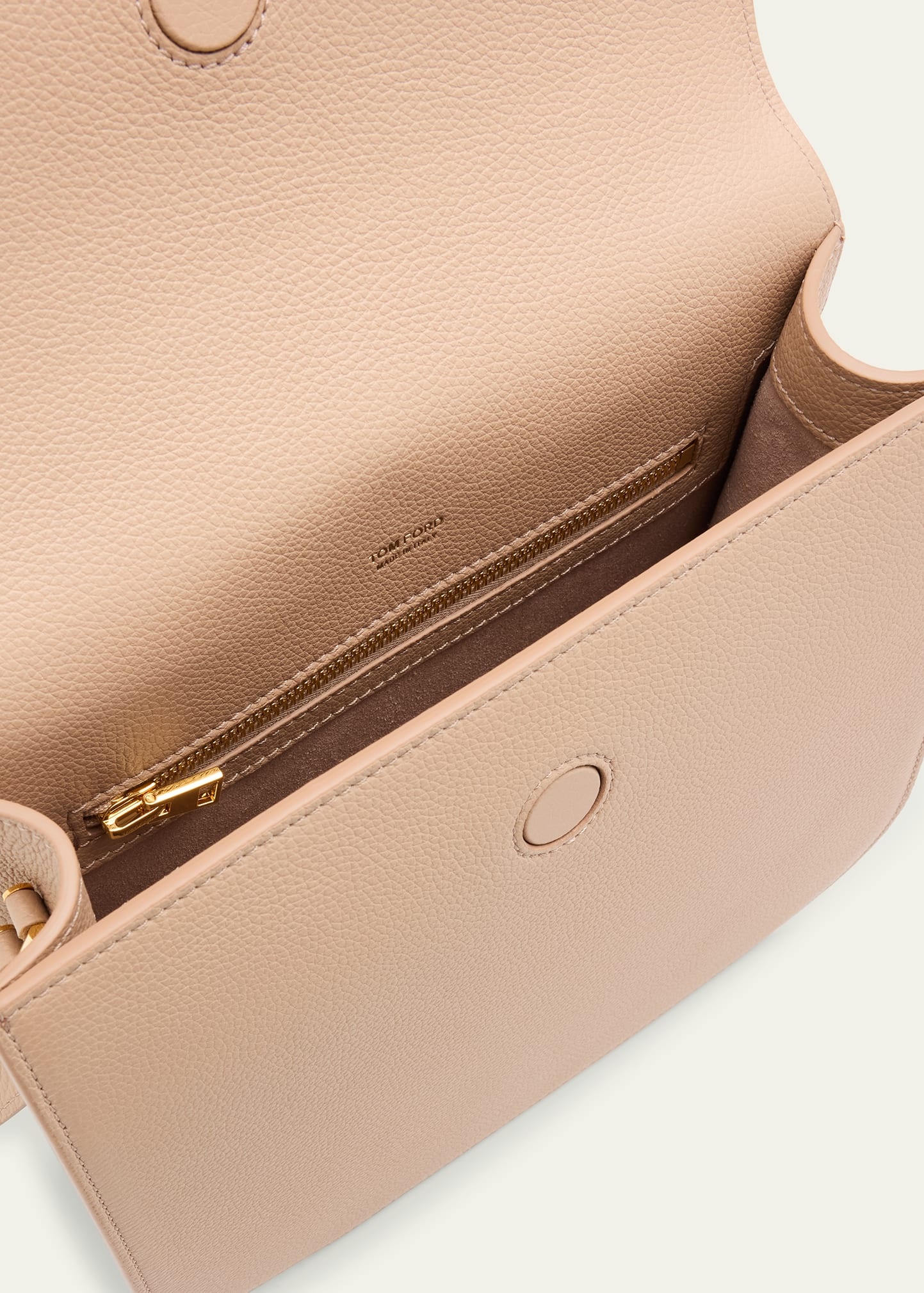 Tara Medium Crossbody in Grained Leather with Leather Strap - 4