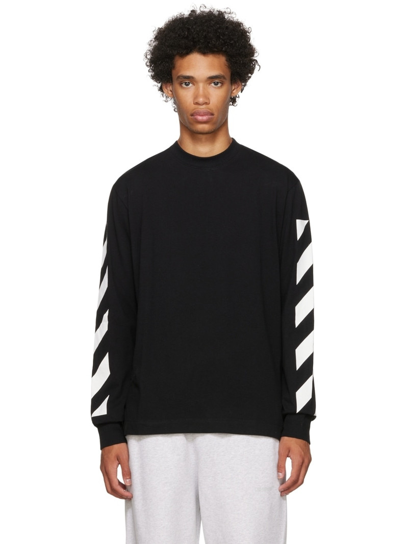 오프 화이트 C / O VIRGIL ABLOH DIAG ARROW SKATE L / S TEE - BLACK / 화이트 - 1