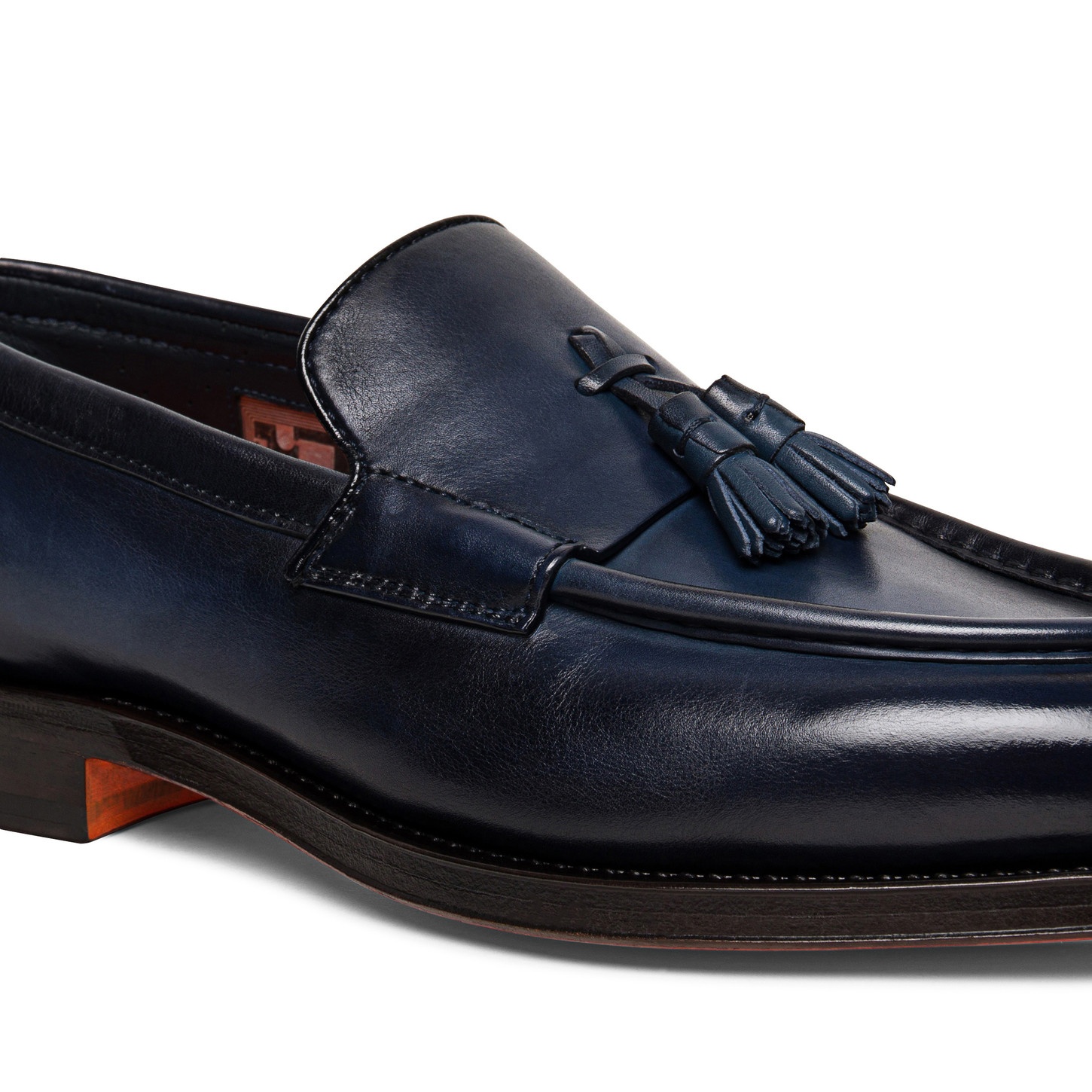 Men’s blue leather tassel loafer - 5
