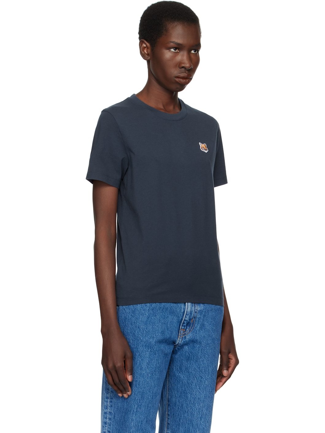 Navy Fox Head Patch Regular T-shirt - 2