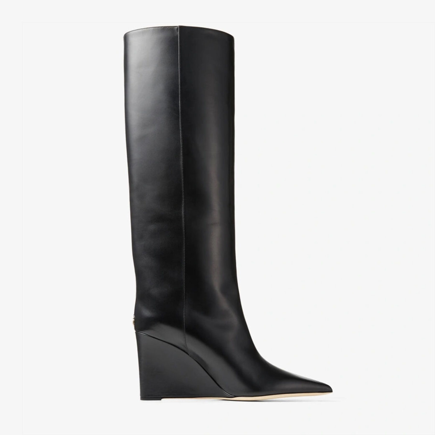 Blake Knee Boot 85
Black Calf Leather Wedge Knee-high Boots - 1