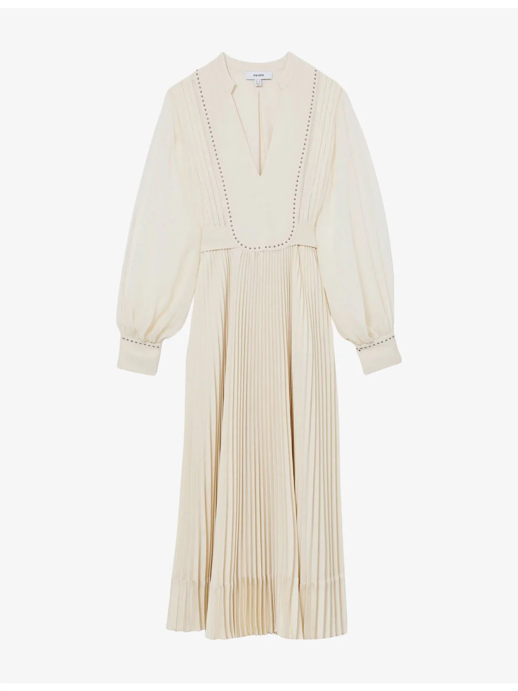 Millie Stud-Detail Pleated Woven Midi Dress - 1