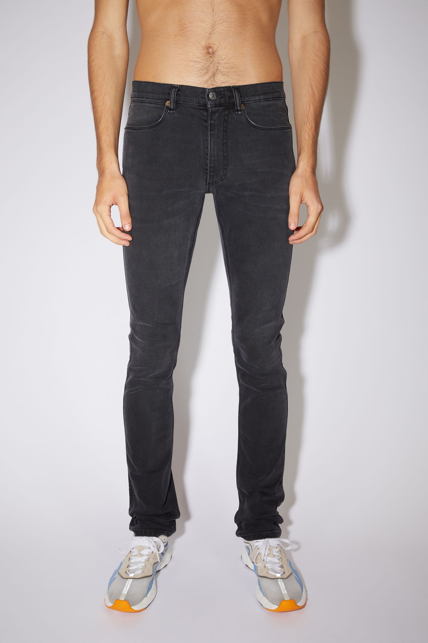 Slim fit jeans - Used black - 2