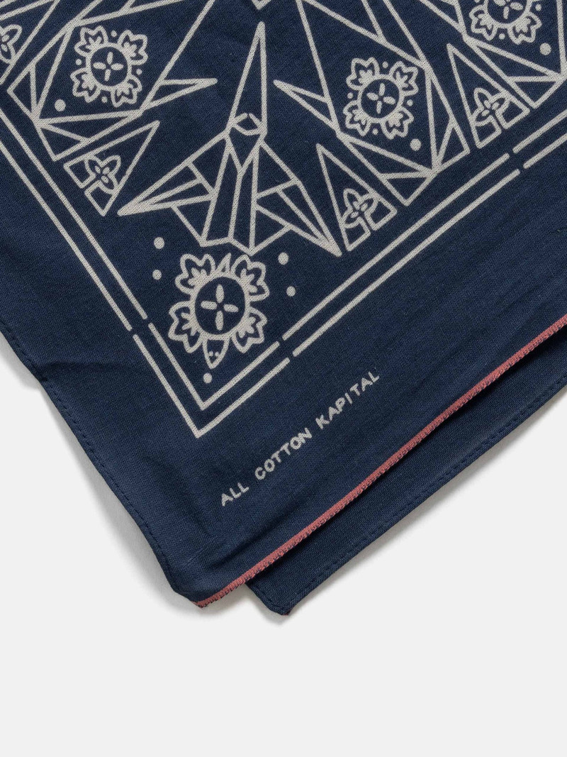 Kapital Fastcolor Selvedge Bandanna (ORIGAMI) Navy outlook