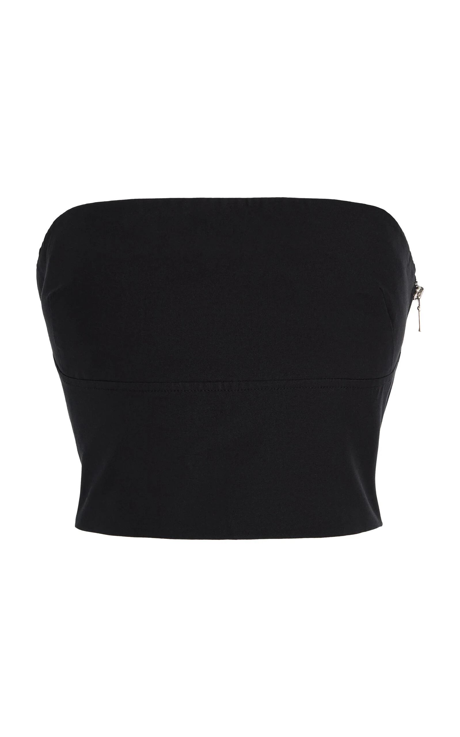 Exclusive Strapless Cotton-Silk Top black - 1