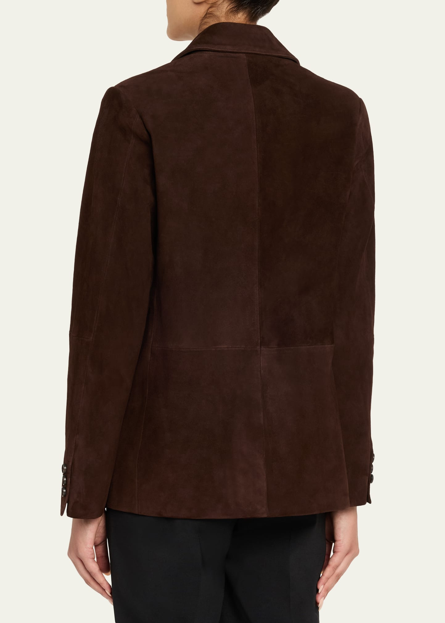 Single-Breasted Suede Blazer - 3