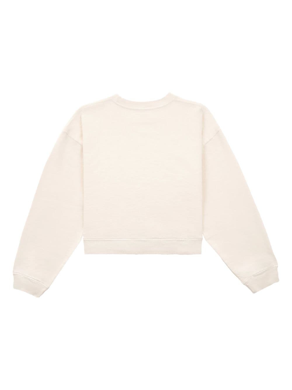 logo-print cotton cropped sweatshirt - 3