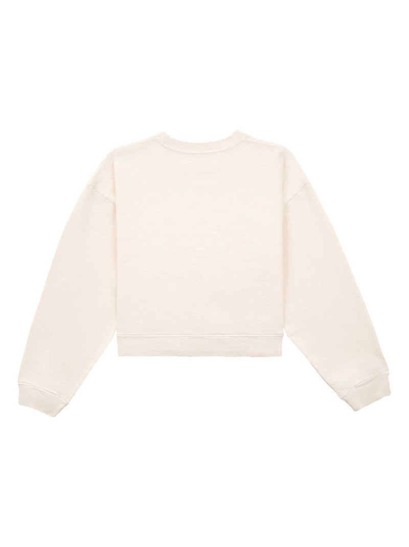 Sporty & Rich logo-print cotton cropped sweatshirt outlook