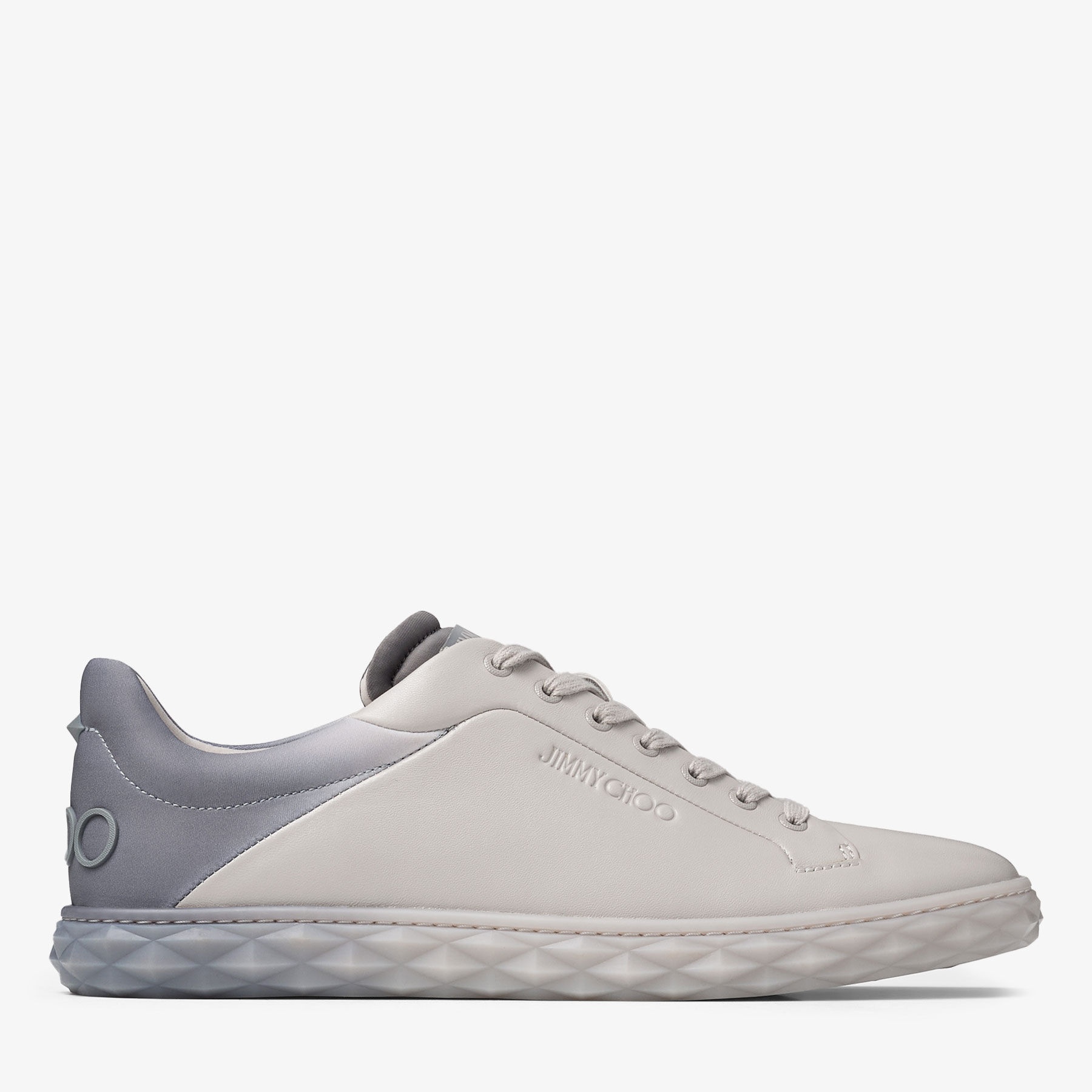JIMMY CHOO Diamond Light/M II Ash Leather Trainers | REVERSIBLE