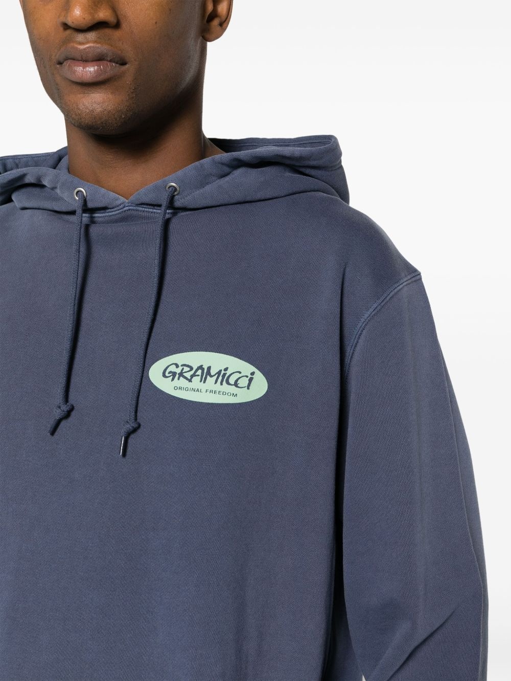logo-print cotton hoodie - 6