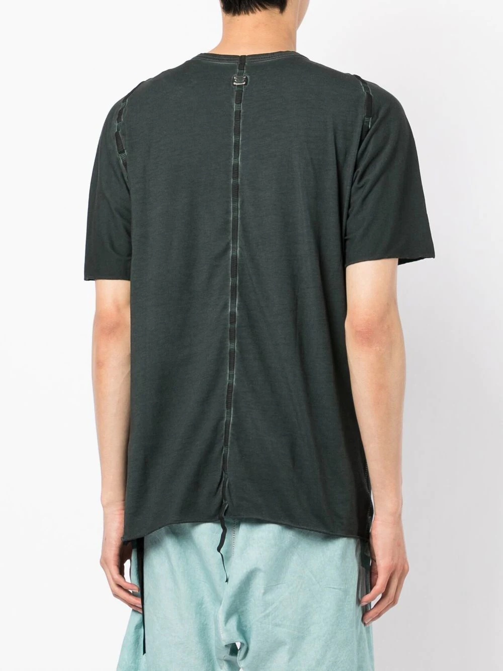 cotton panelled T-shirt - 4