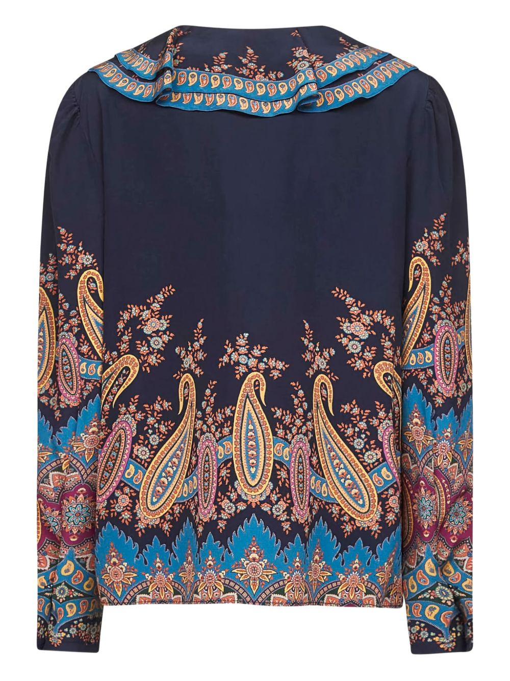 paisley-print ruffled top - 2