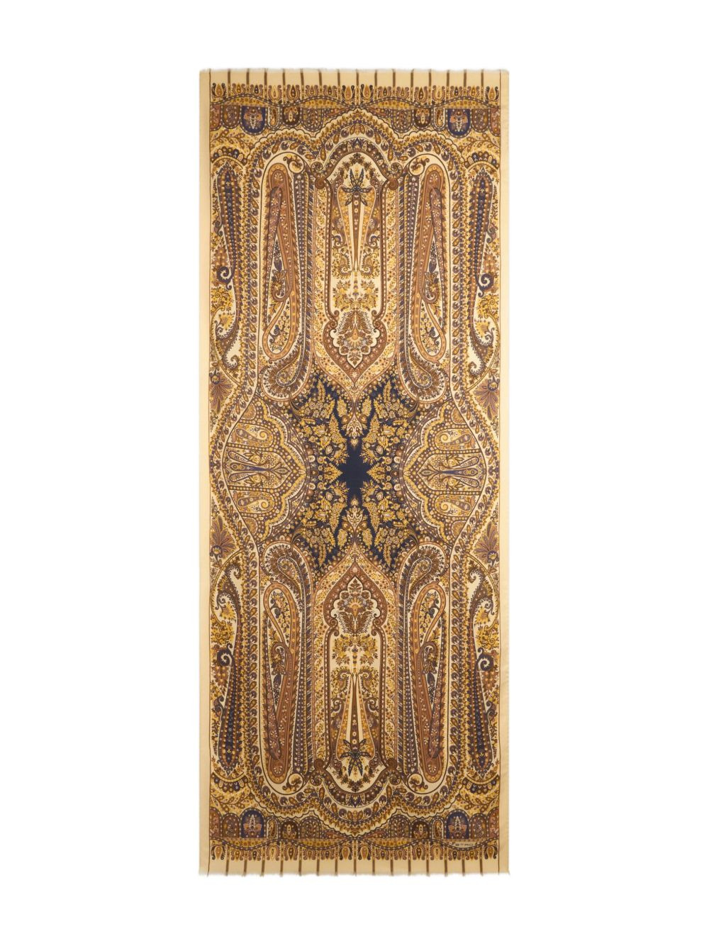 fringed paisley-print scarf - 3