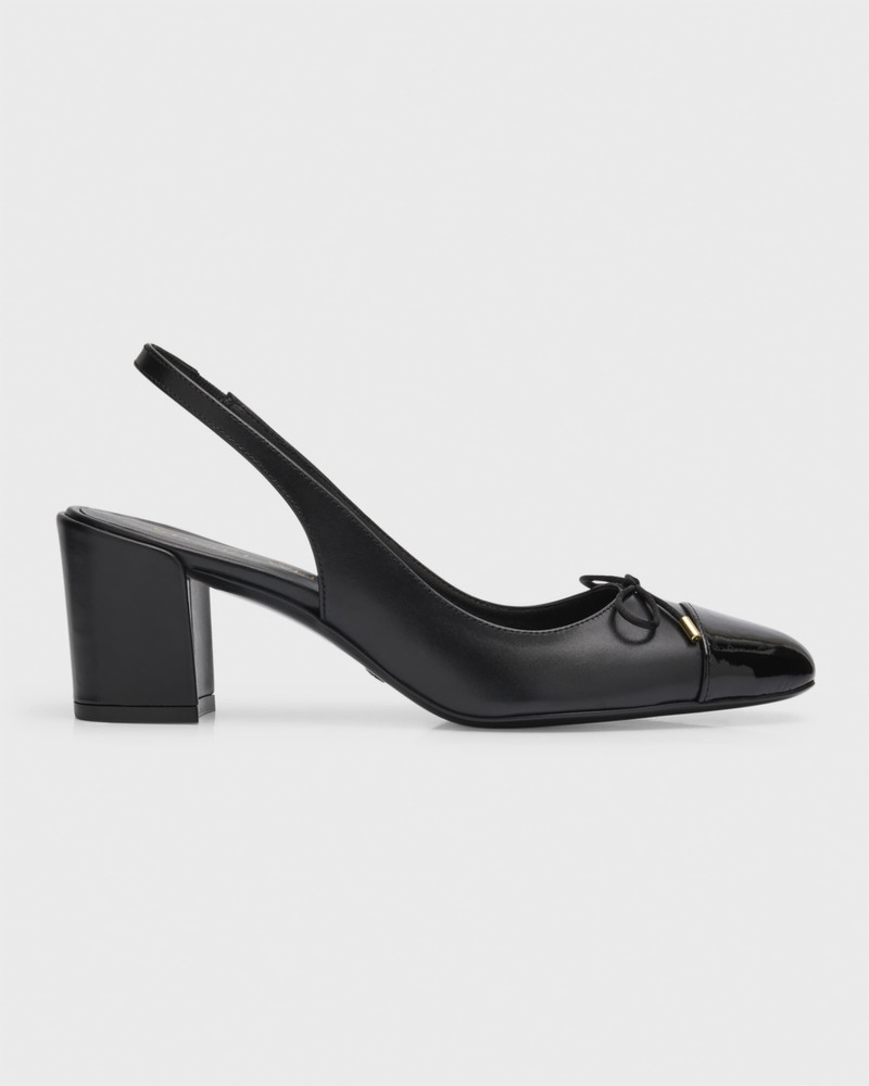 Sleek 혼합 가죽 활 Slingback 펌프 1