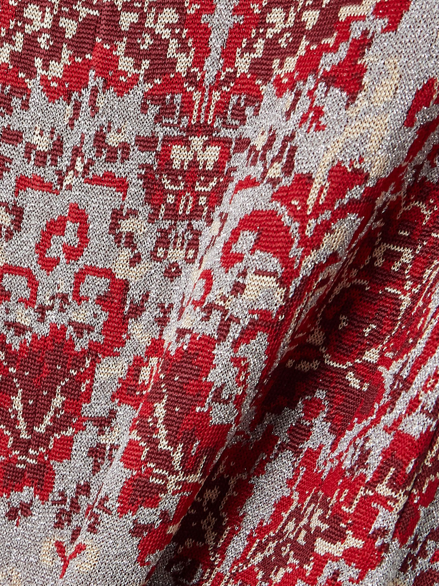 Metallic jacquard-knit flared pants Red - 4