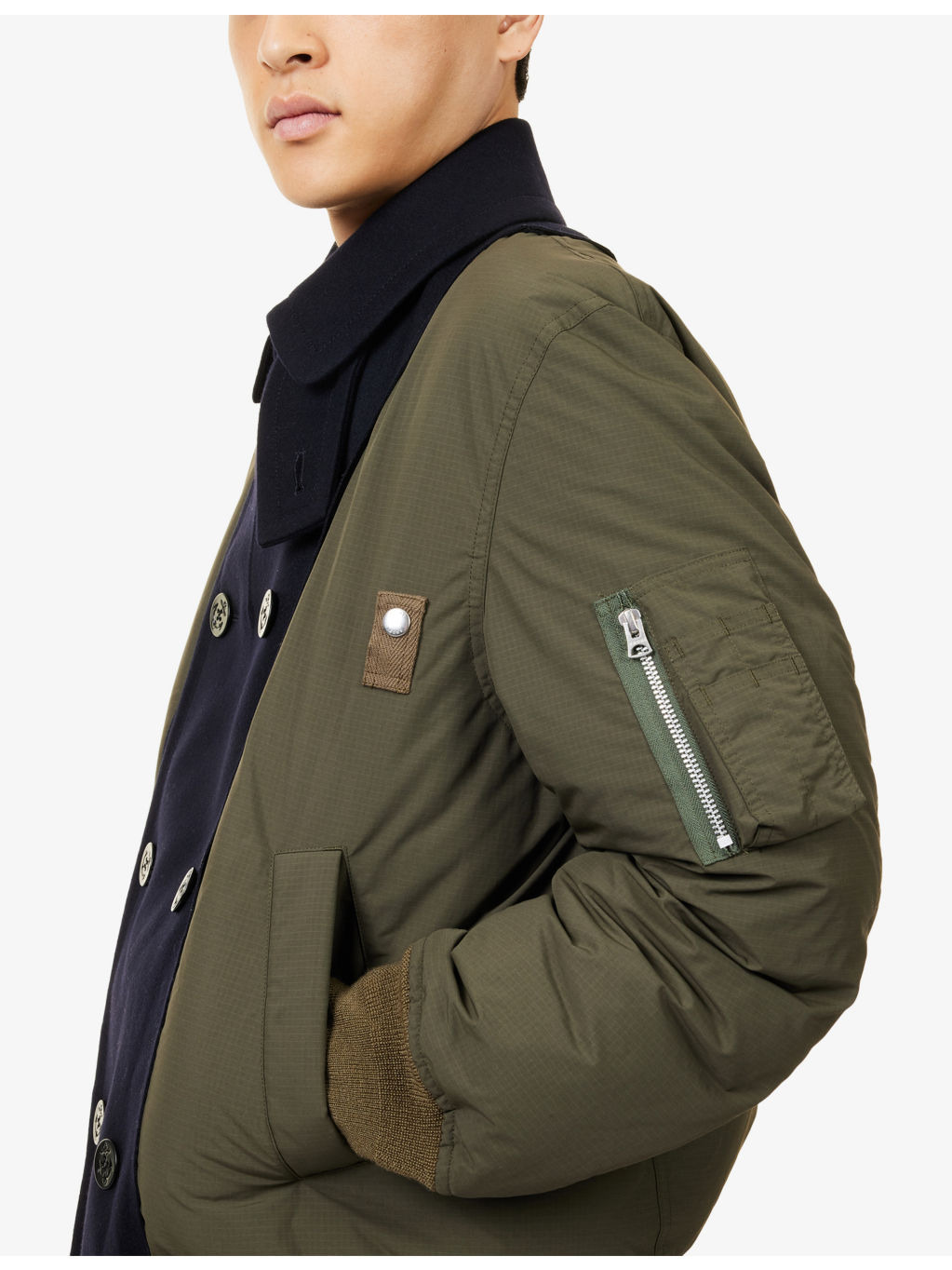 Contrast-Panel Relaxed-Fit Shell-Down Jacket - 5