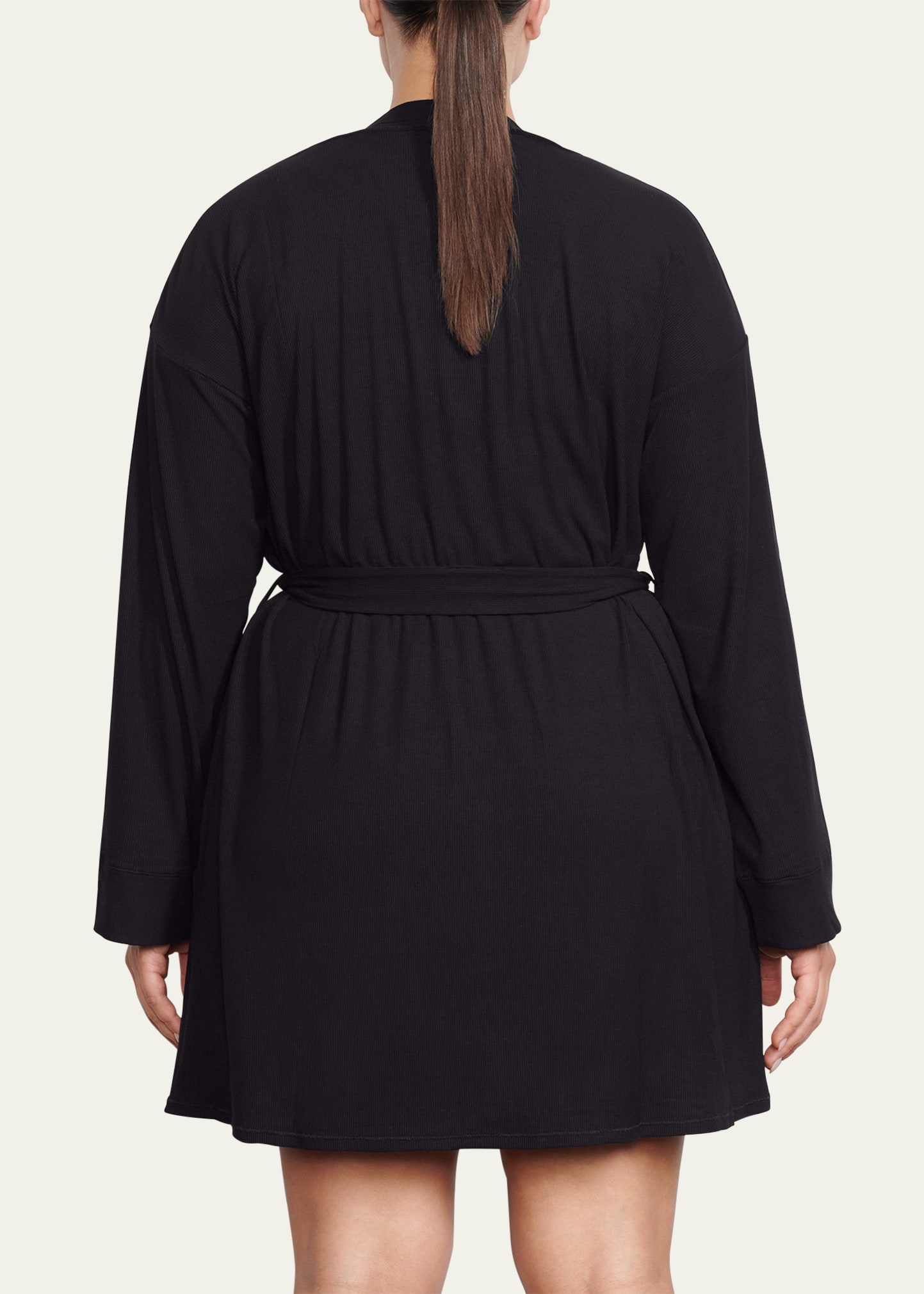 Soft Lounge Ribbed Short Robe - 3