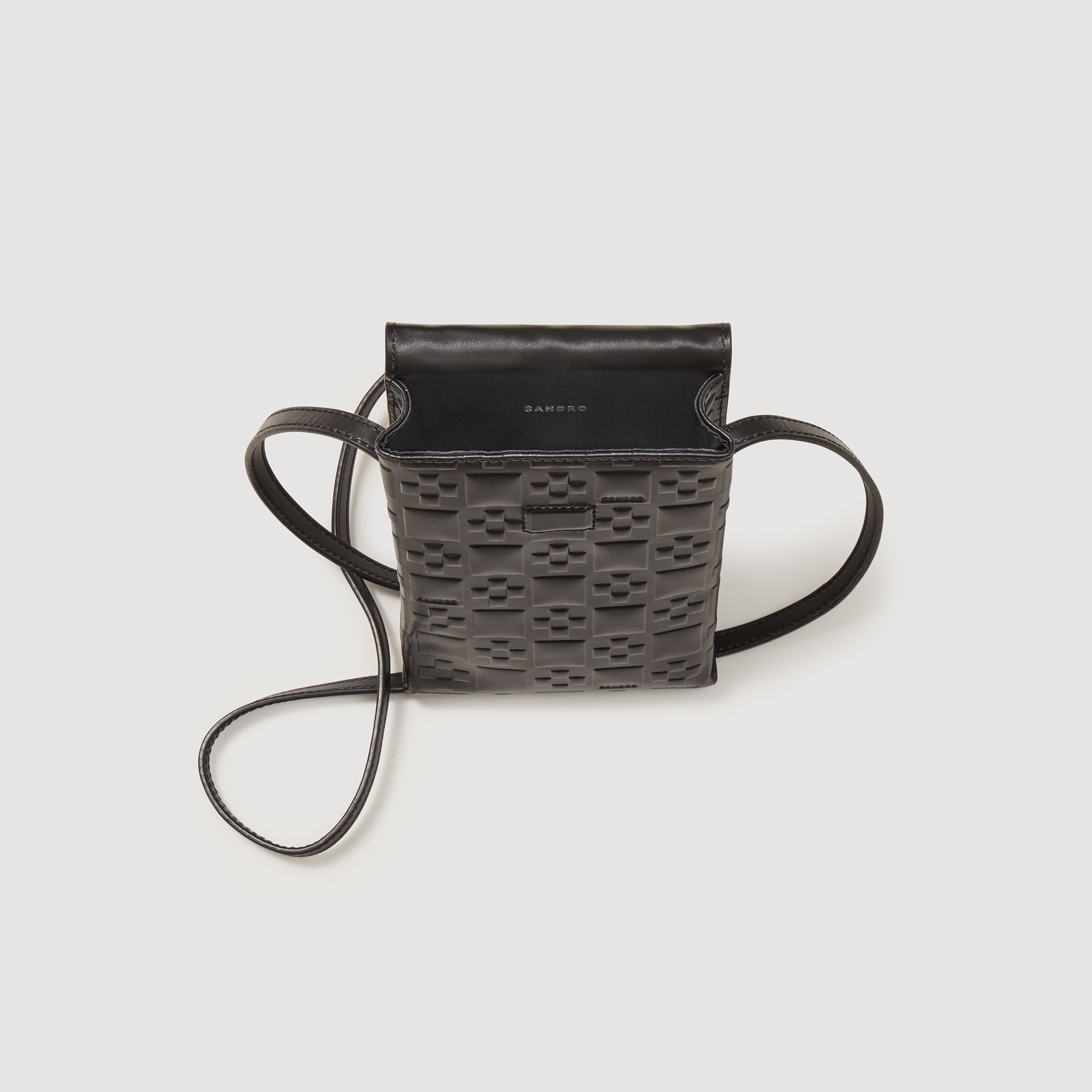 S monogram-embossed small leather bag - 5