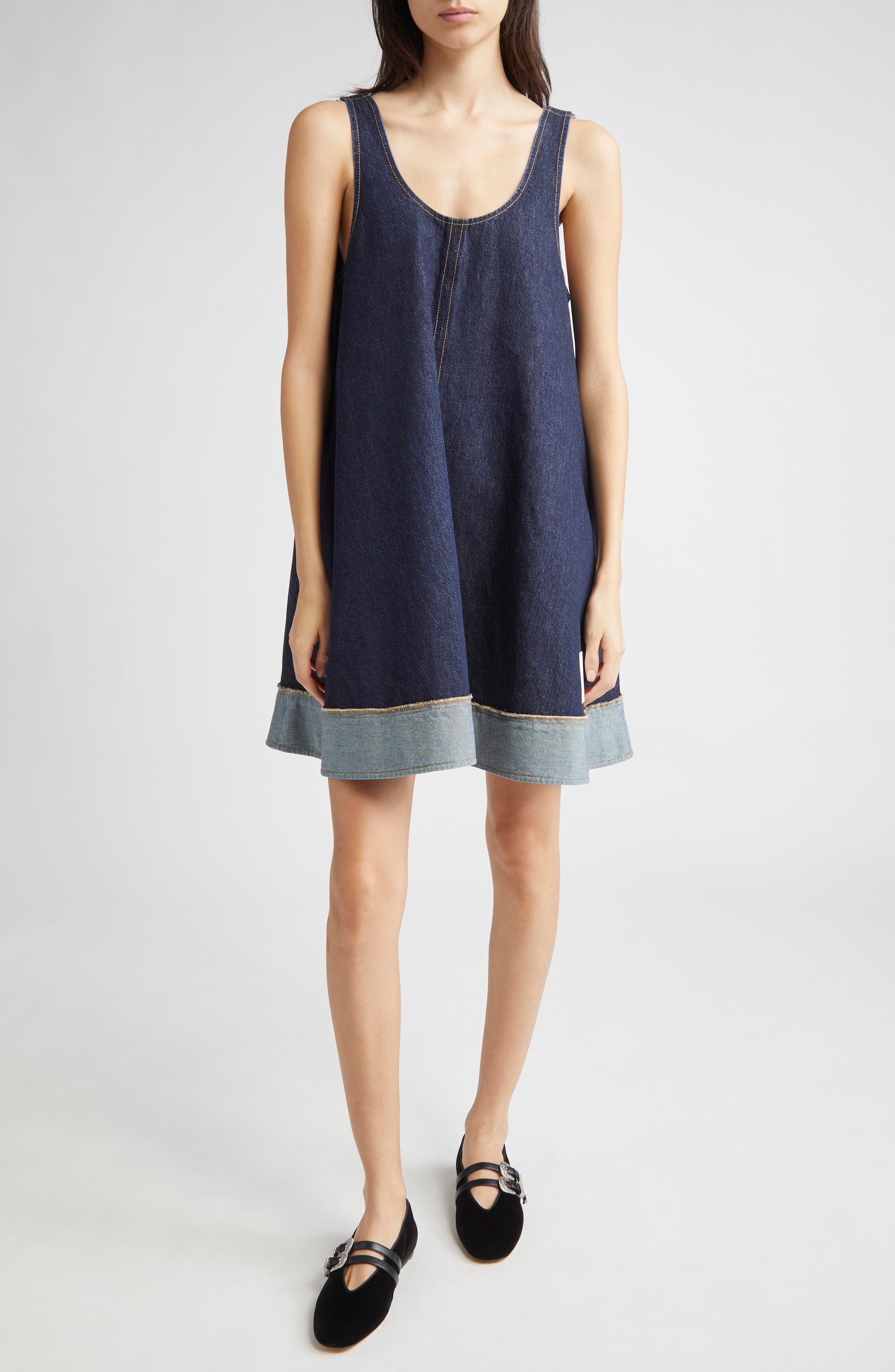 3.1 Phillip Lim Sleeveless Trapeze Minidress in Dark Indigo at Nordstrom - 6