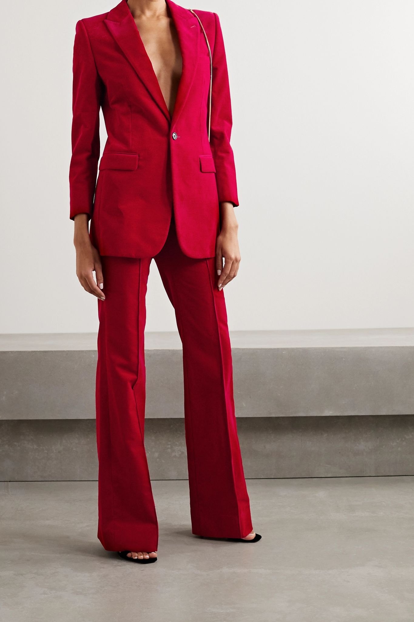 Cotton-corduroy flared pants - 4