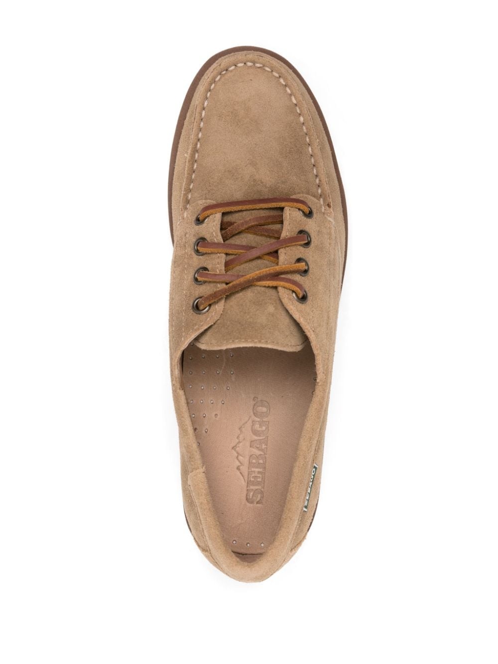 lace-up suede loafers - 4