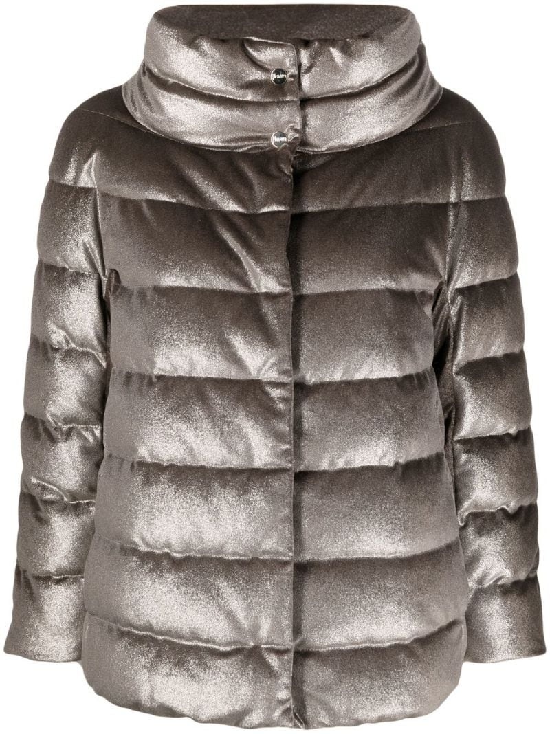 quilted zipped puffer jacket - 1