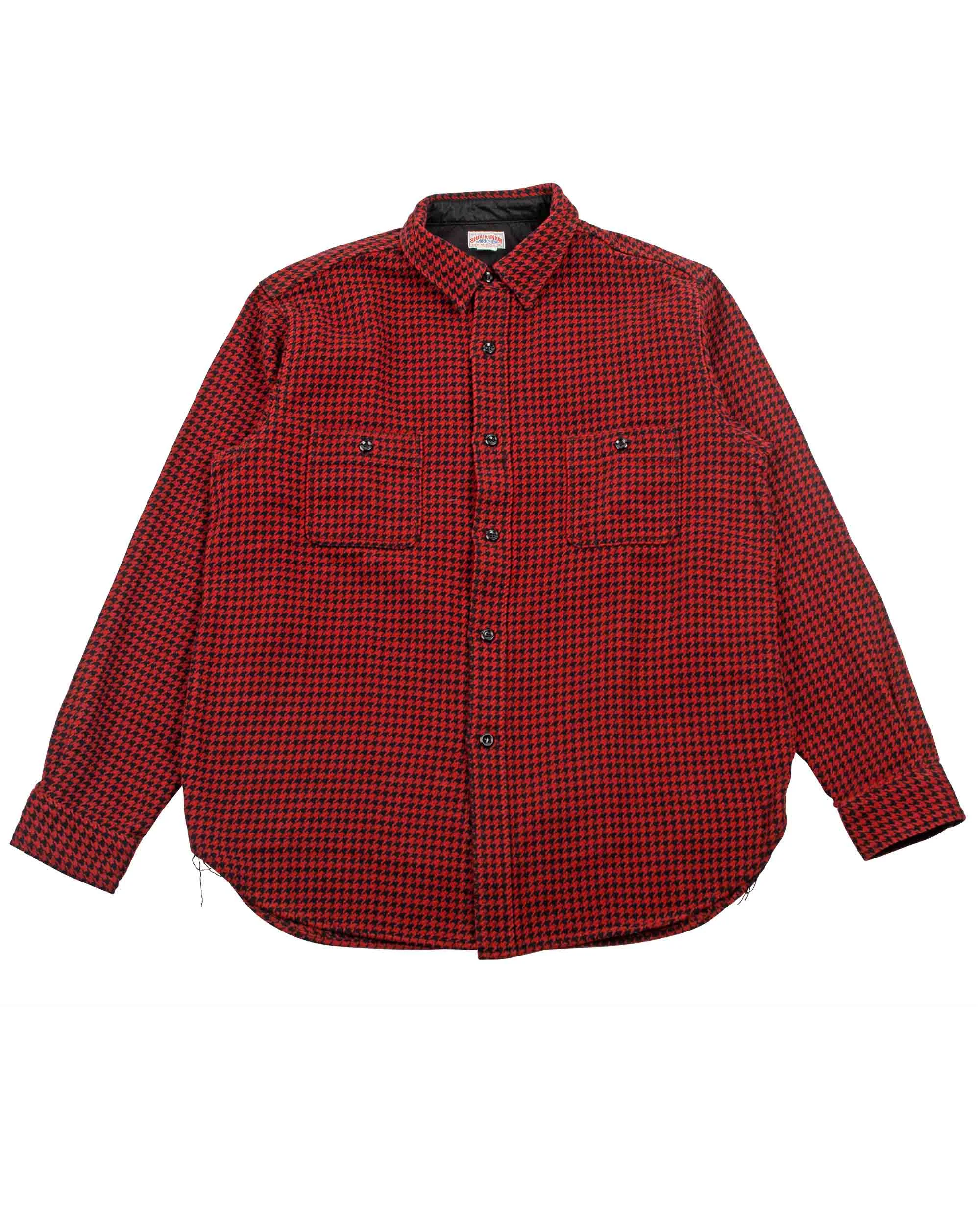 MS21102 8HU Houndstooth Flannel Shirt Red - 1