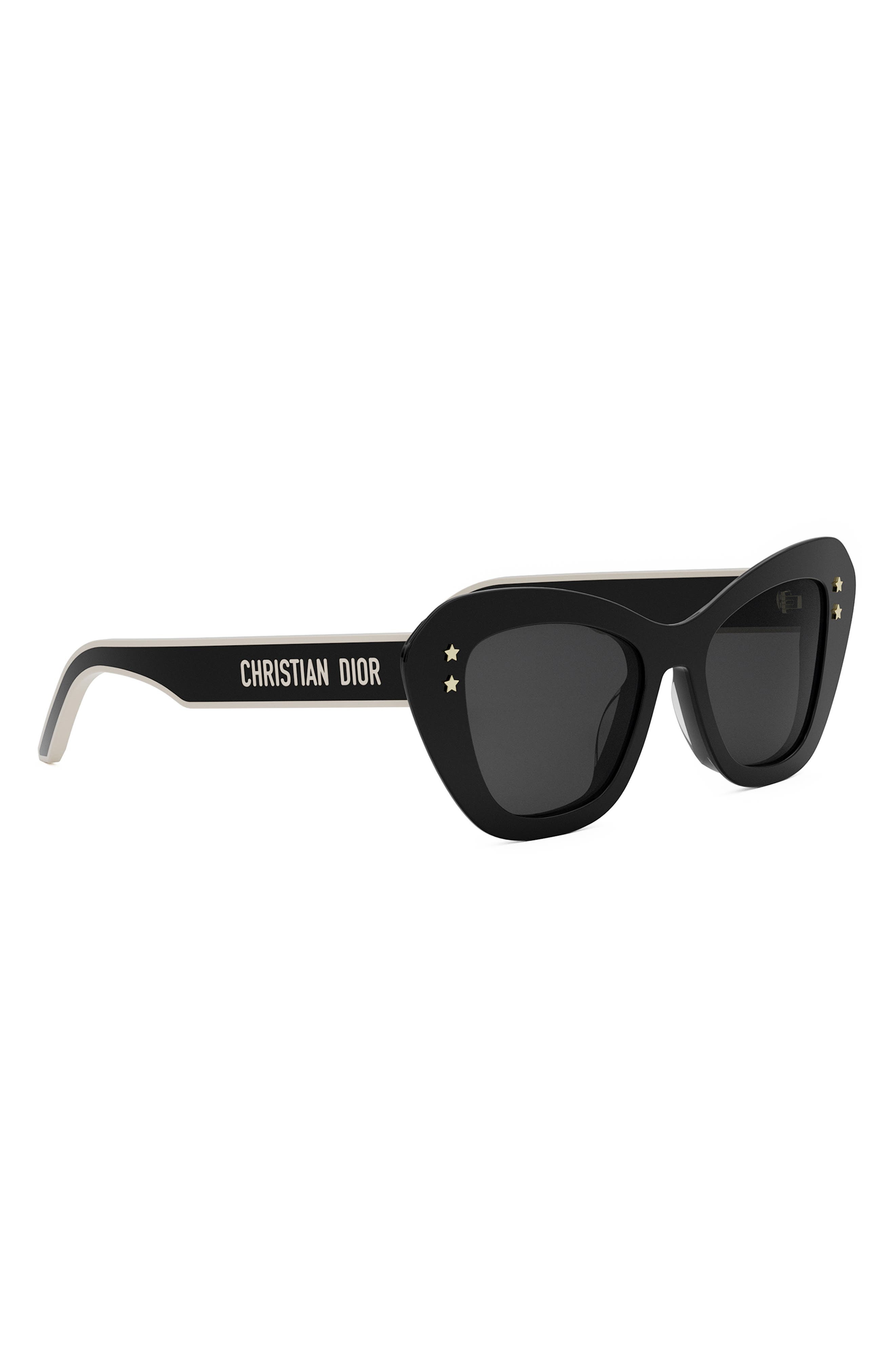 'DiorPacific B3U 52mm Butterfly Sunglasses in Shiny Black /Smoke at Nordstrom - 7