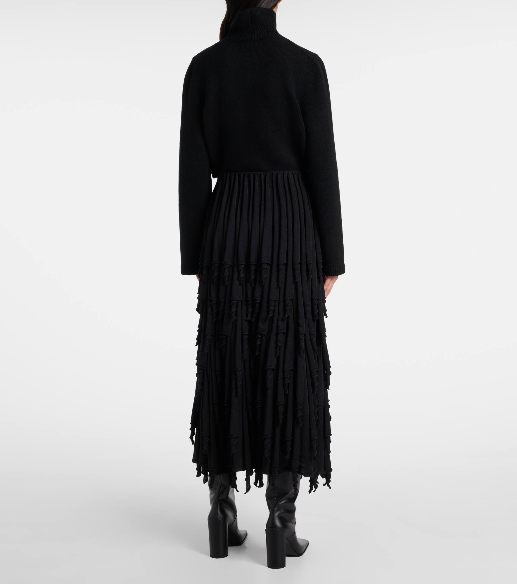 Tiered wool and silk maxi skirt - 3
