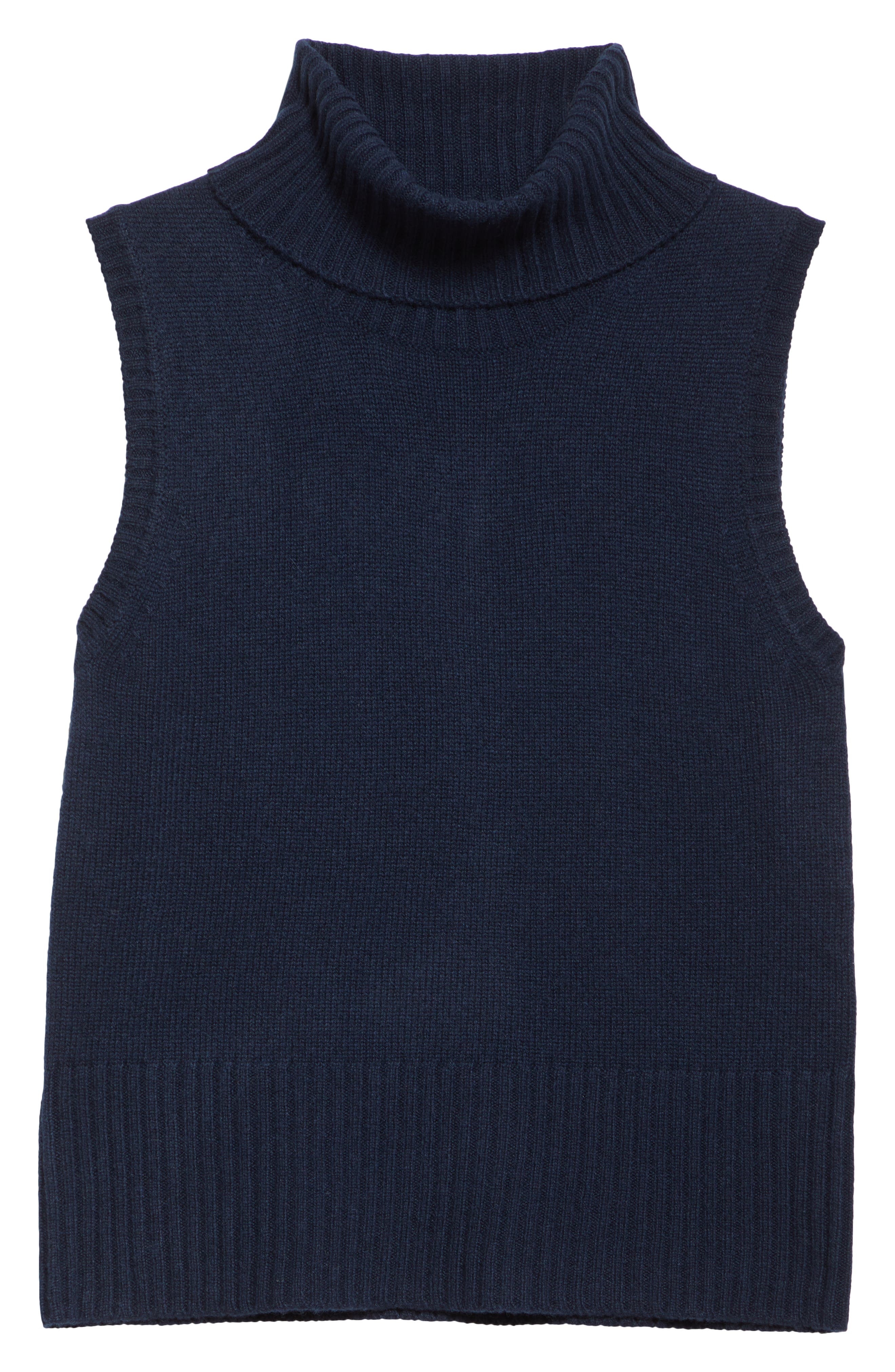Veronica Beard Mazzy Turtleneck Sleeveless Cashmere Sweater in Navy at Nordstrom - 5