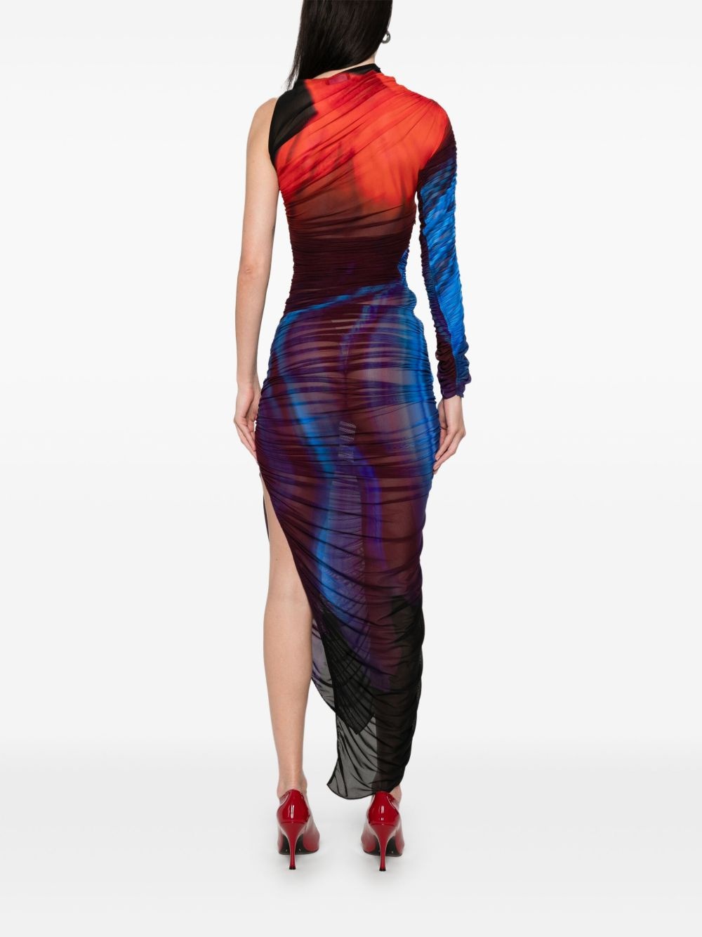 asymmetrical pierced dress - 4