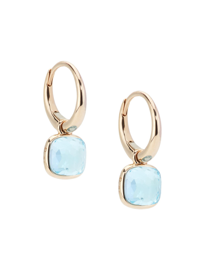 Women's Nudo Mini Sky Blue Topaz & 18K Rose Gold Hoop Earrings - Rose Gold 1