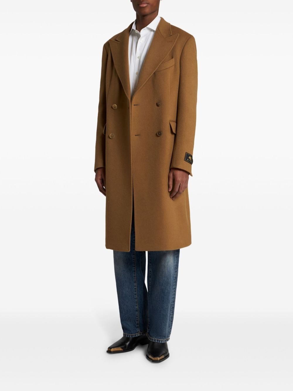 double-breasted cashmere coat - 3