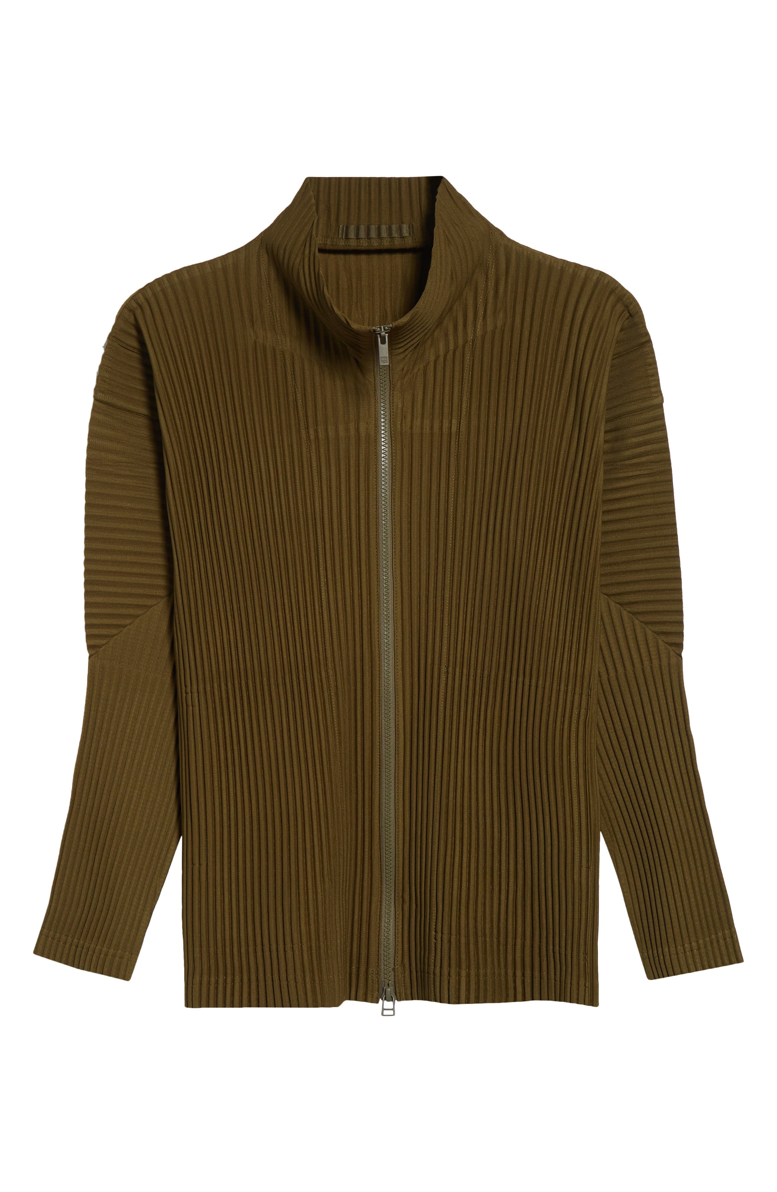 Homme Plissé Issey Miyake Monthly Colors Pleated Full Zip Jacket in Olive Khaki at Nordstrom - 7