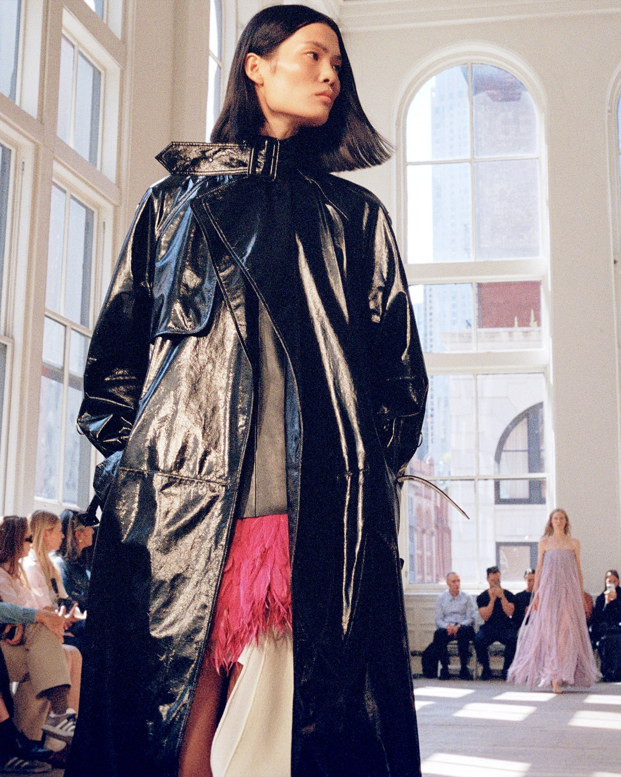 Sabina Coat in Lacquered Leather - 8