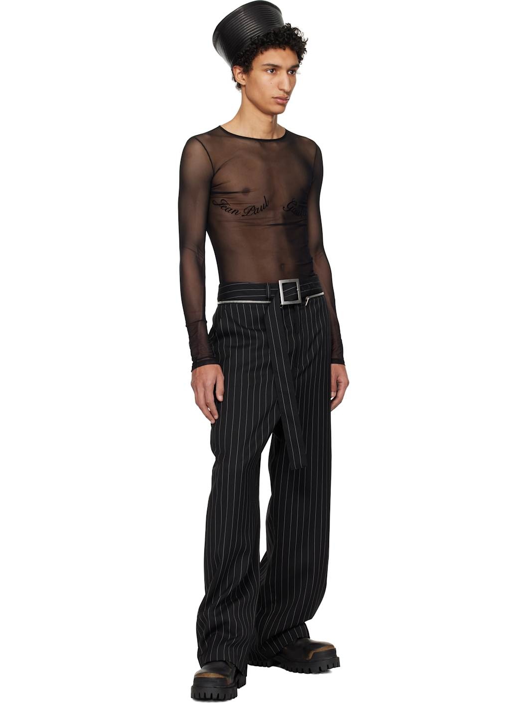 Black 'Jean Paul Gaultier' Long Sleeve T-Shirt - 5