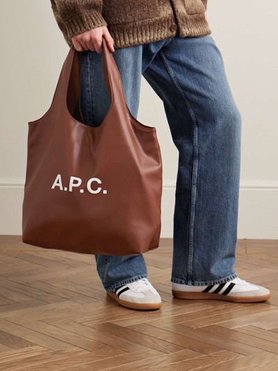 A.P.C. Ninon Logo-Print Faux Leather Tote outlook