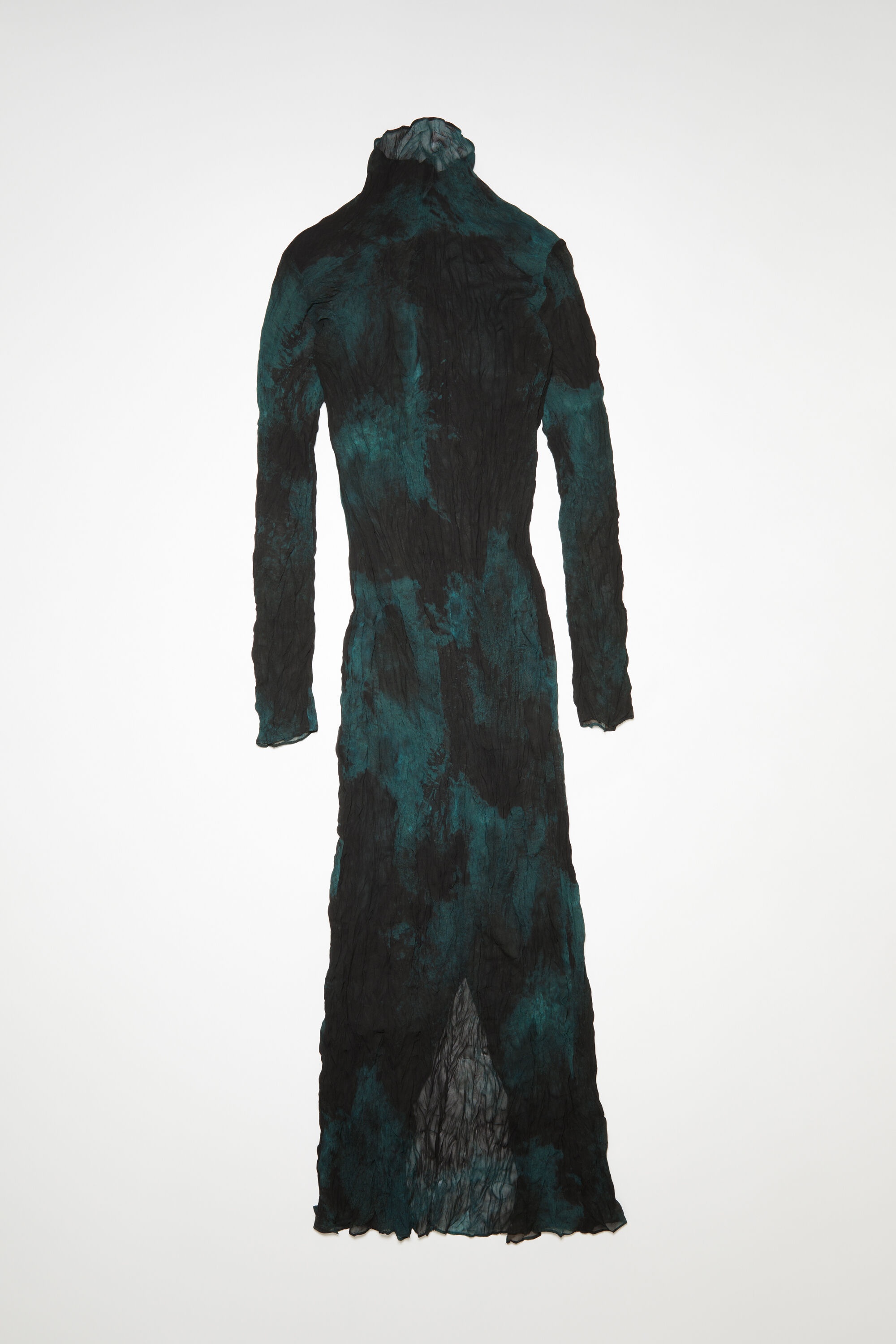 Pleated long dress - Green - 1